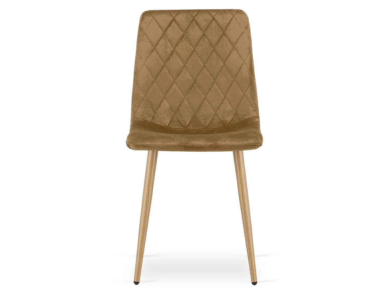 Eetkamerstoel TURIN fluweel bruin houtkleurige poten 44,5x53x87,5 cm