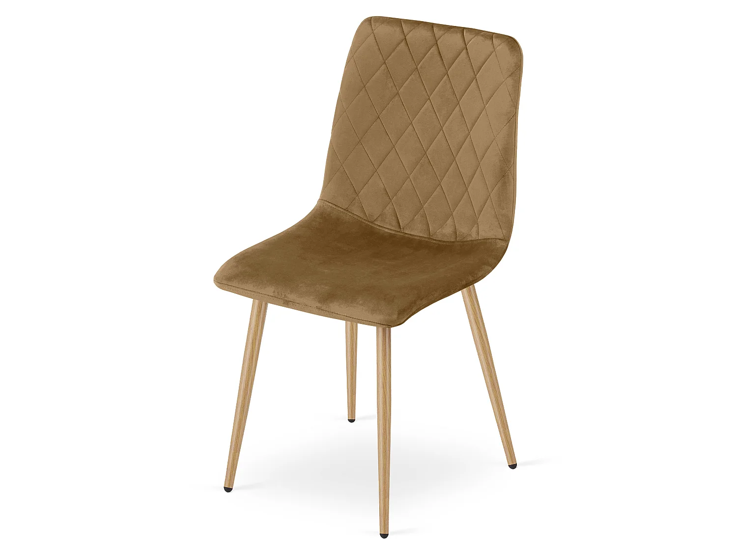Eetkamerstoel TURIN fluweel bruin houtkleurige poten 44,5x53x87,5 cm