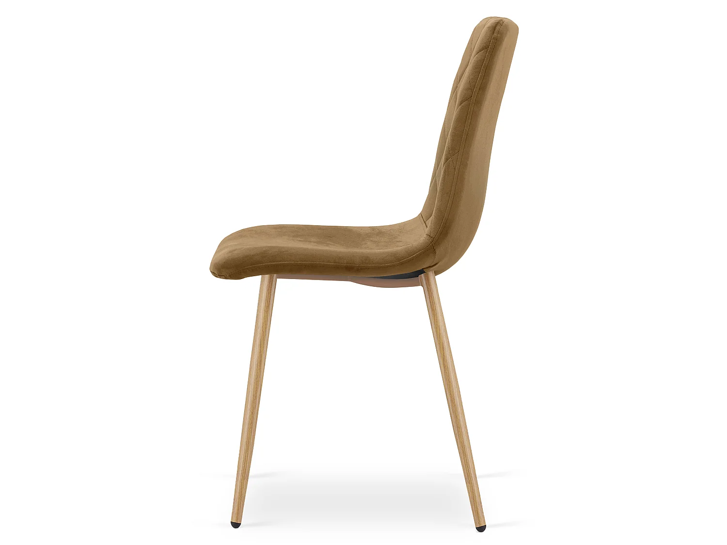 Eetkamerstoel TURIN fluweel bruin houtkleurige poten 44,5x53x87,5 cm