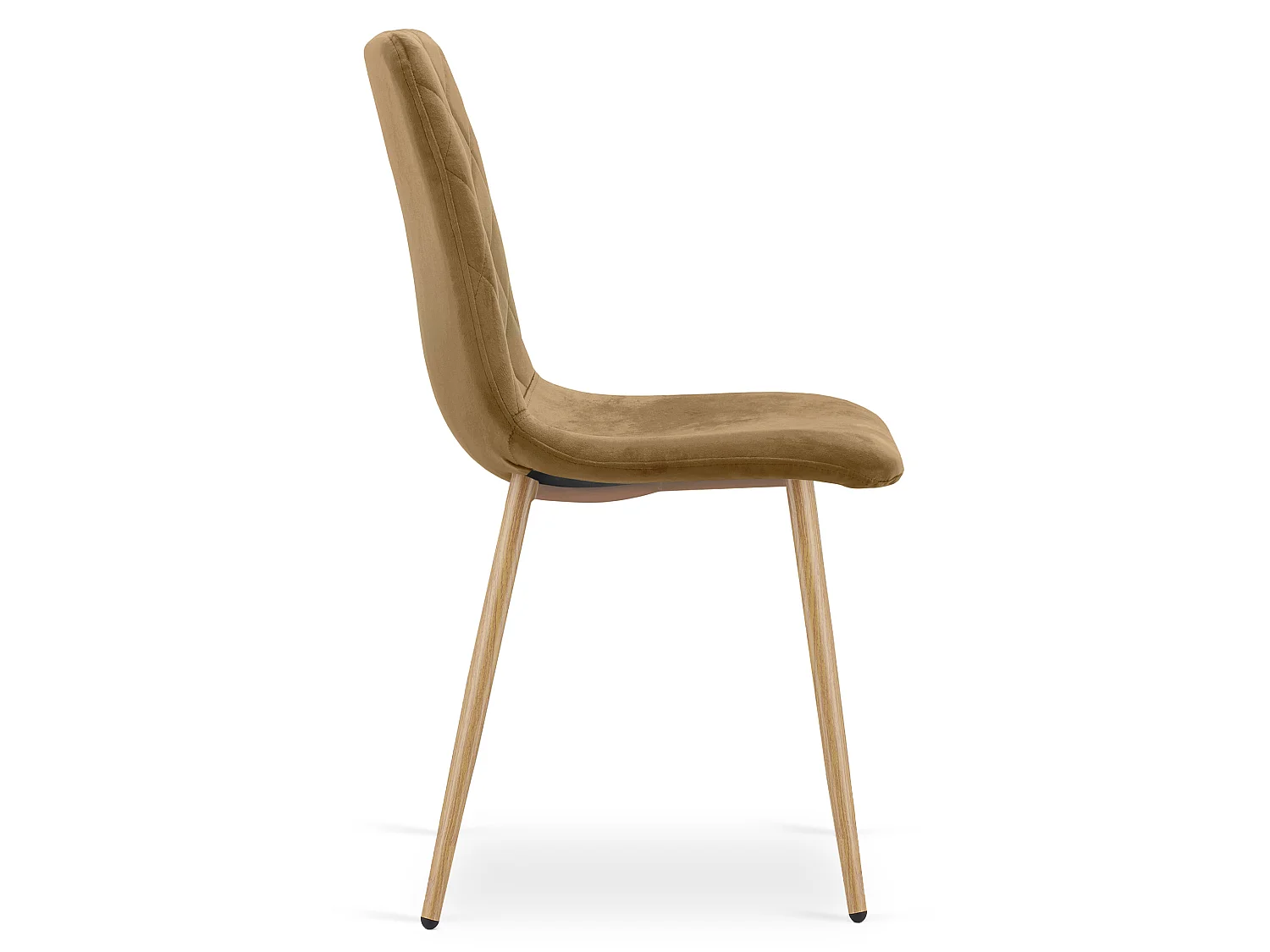 Eetkamerstoel TURIN fluweel bruin houtkleurige poten 44,5x53x87,5 cm