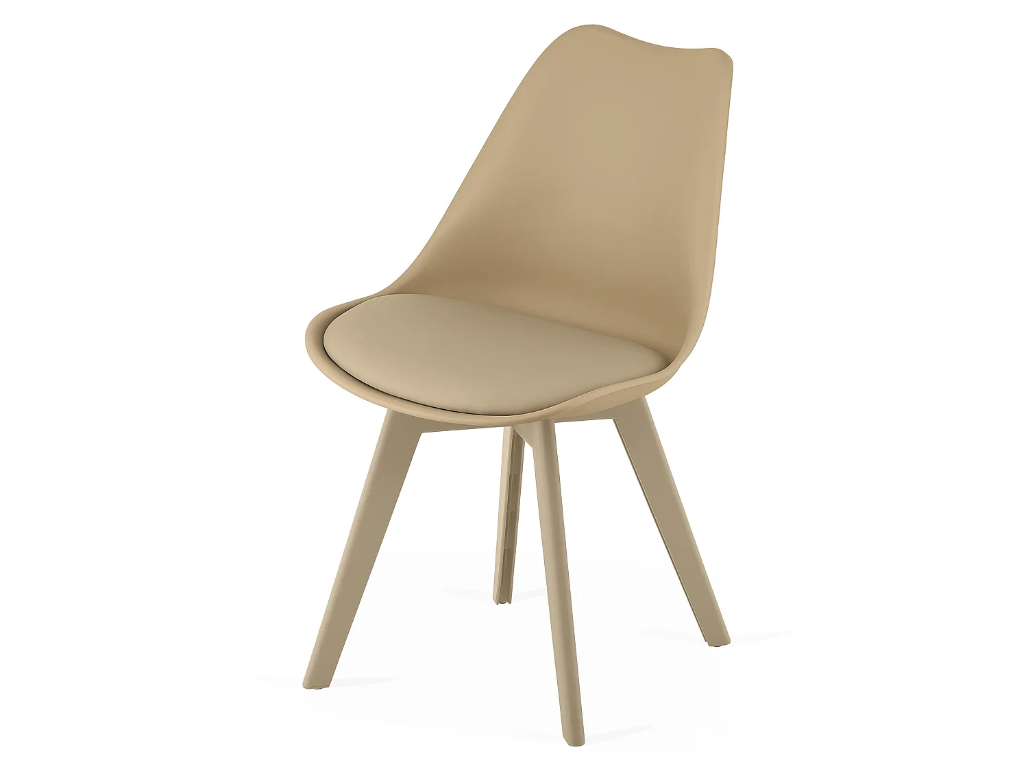 Eetkamerstoel MARK ergonomisch polypropyleen donkerbeige 82x49x47 cm