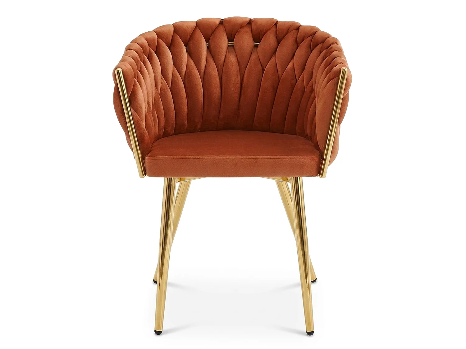 Eetkamerstoel ORION fluwelen koper gouden poten 61x55x79 cm