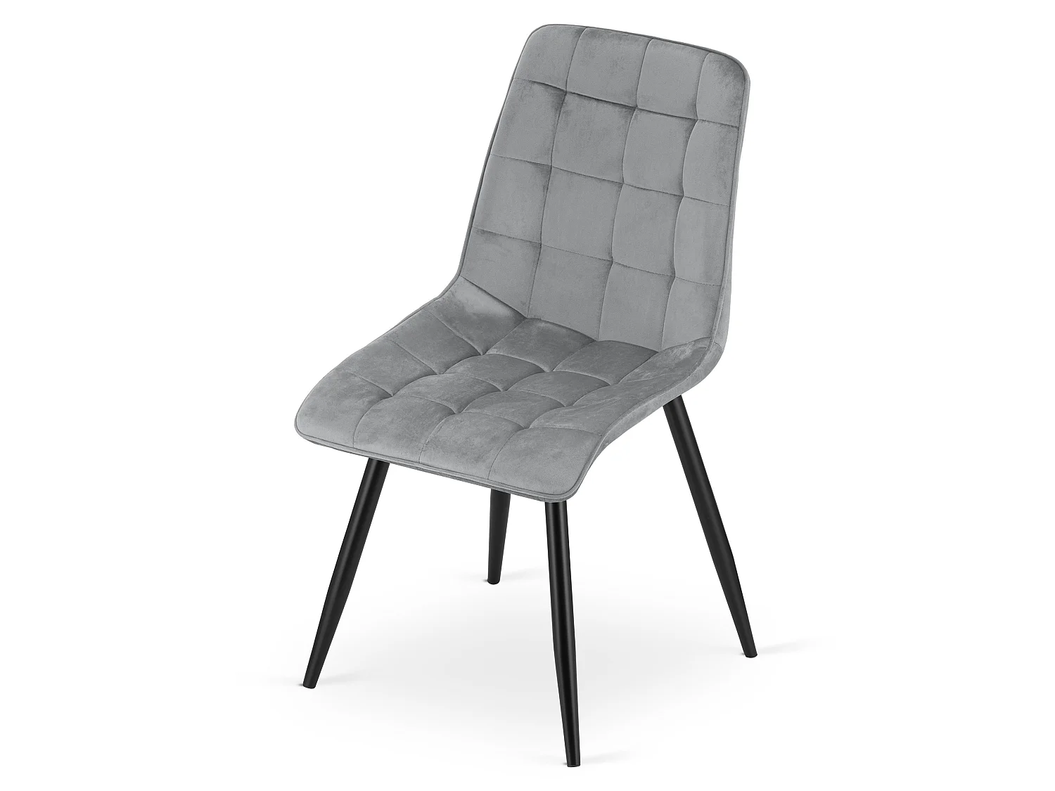 Esszimmerstuhl SPLIT Samt grau hell schwarze Metallbeine 49x60x88 cm