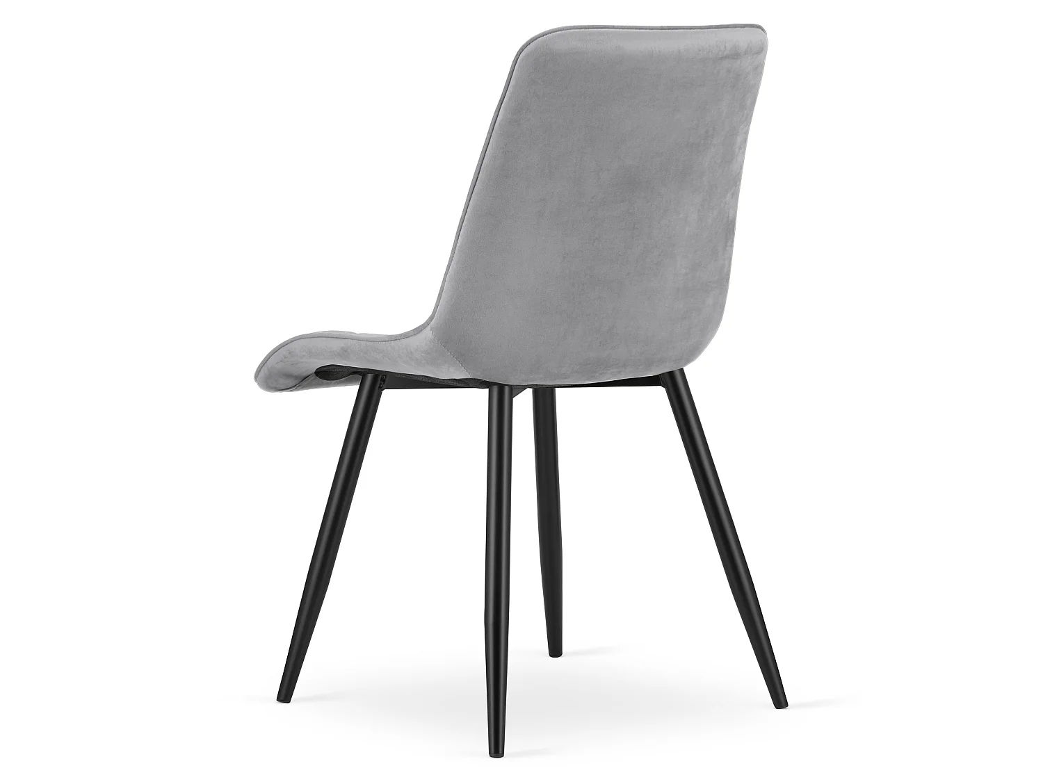Esszimmerstuhl SPLIT Samt grau hell schwarze Metallbeine 49x60x88 cm