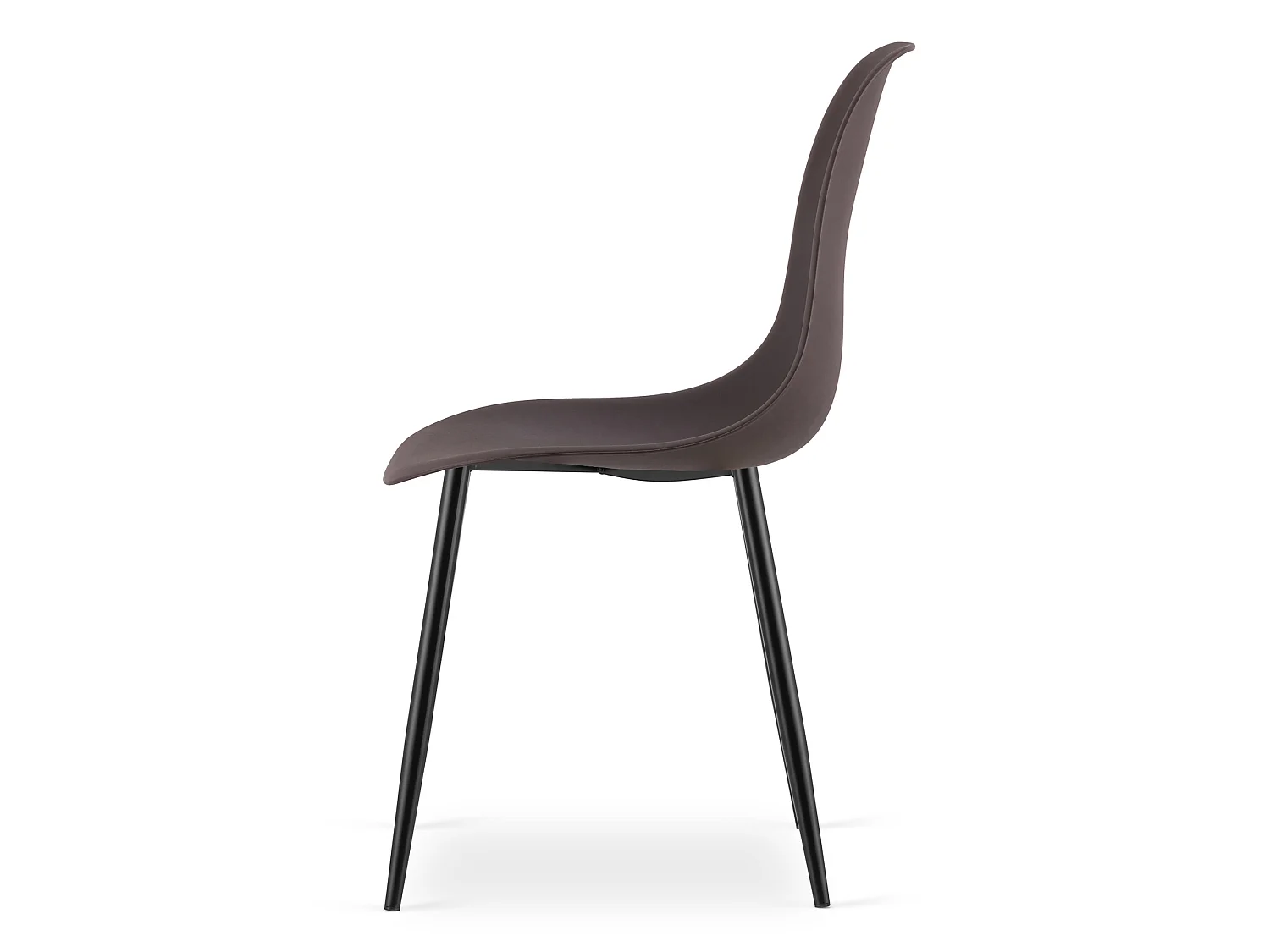 Scandinavische eetkamerstoel WAT polypropyleen koffiezwart 84x46x51 cm