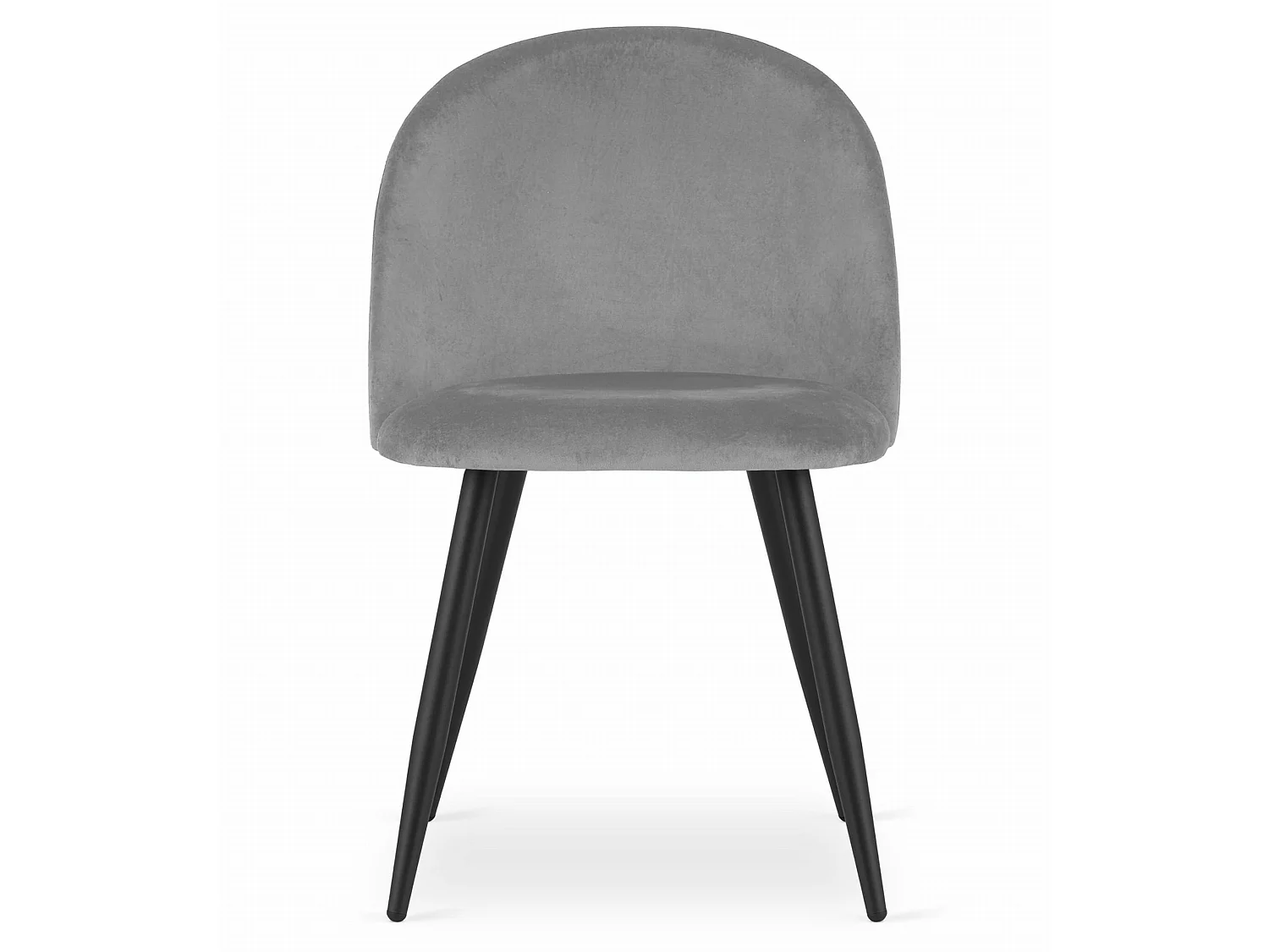Eetkamerstoel BELLO ergonomisch fluweel lichtgrijs zwarte poten 76,5 cm
