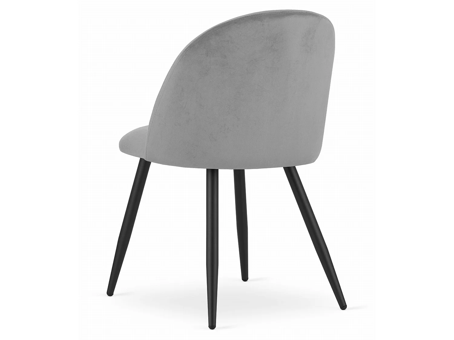 Eetkamerstoel BELLO ergonomisch fluweel lichtgrijs zwarte poten 76,5 cm