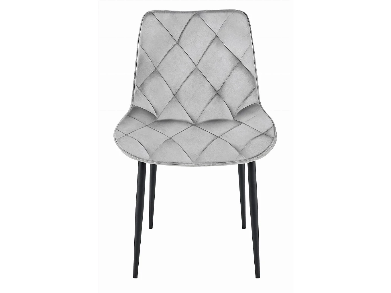 Esszimmerstuhl TOR Samt Metall silbergrau schwarz 59x53x87 cm