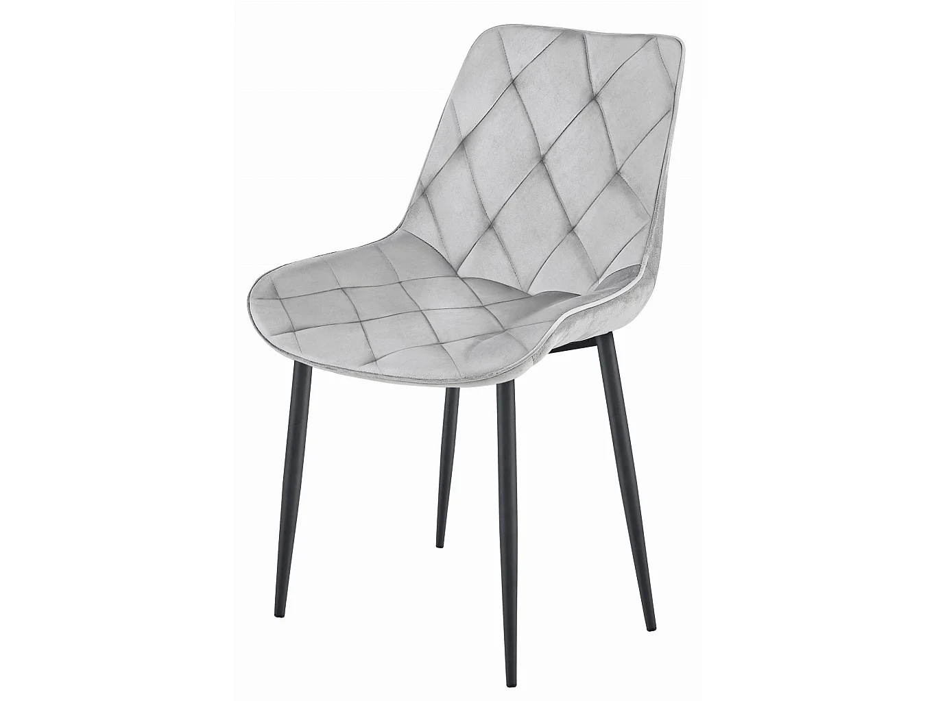 Esszimmerstuhl TOR Samt Metall silbergrau schwarz 59x53x87 cm