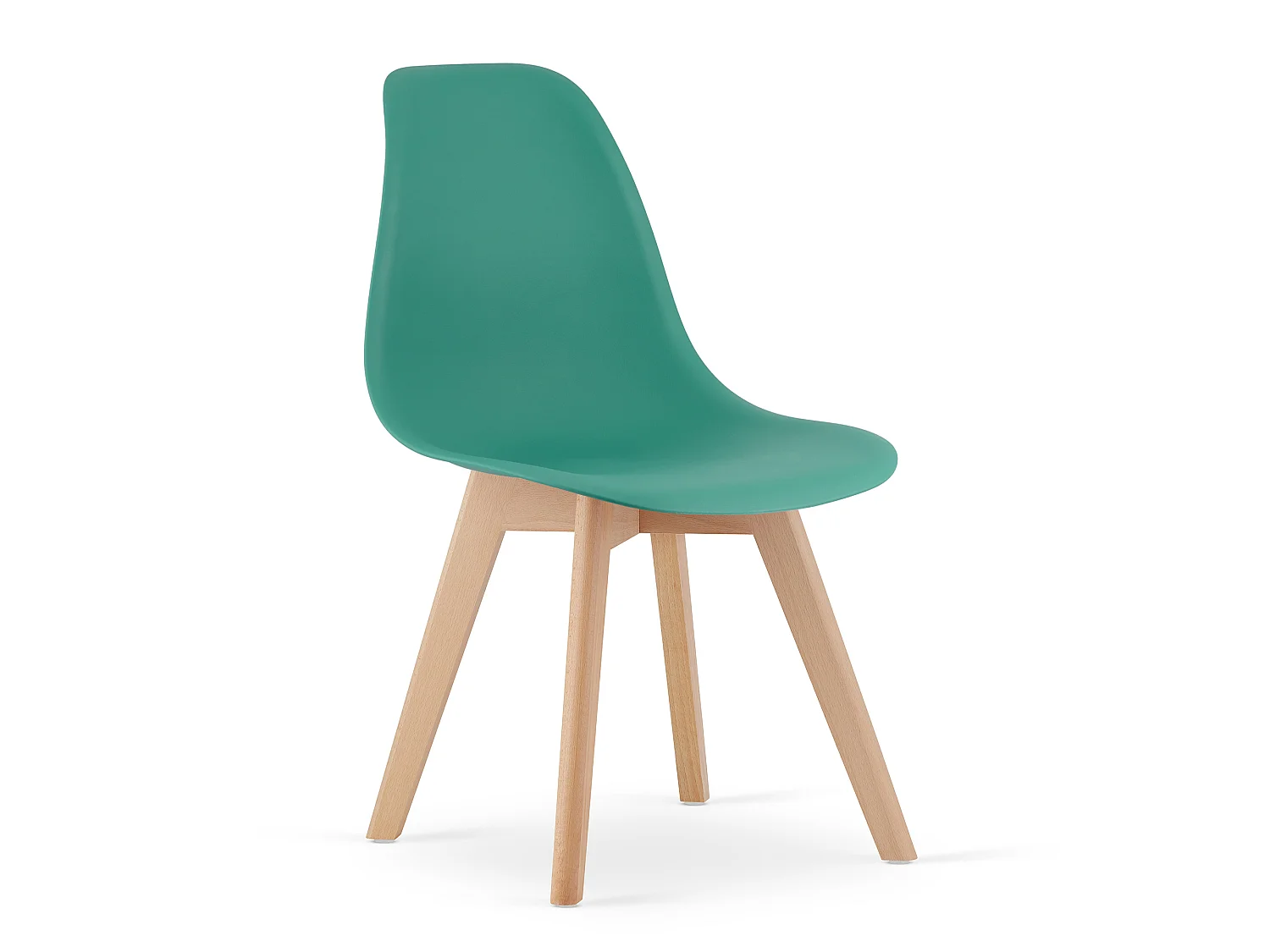 Chaise de salle à manger et cuisine KITO verte, pieds naturels, 80x46x54,5 cm