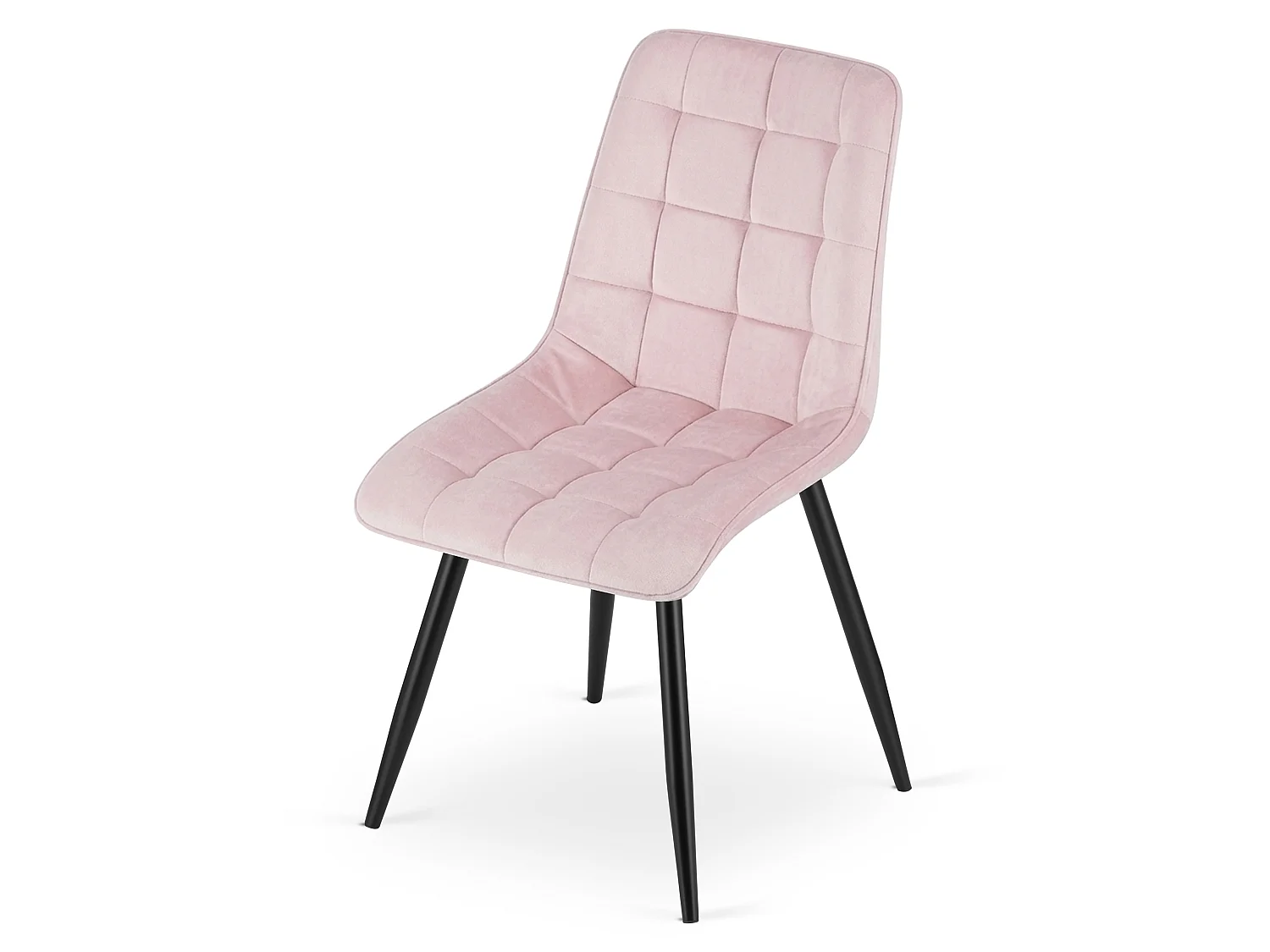 Eetkamerstoel SPLIT fluweel lichtroze zwarte poten 88x49x60 cm