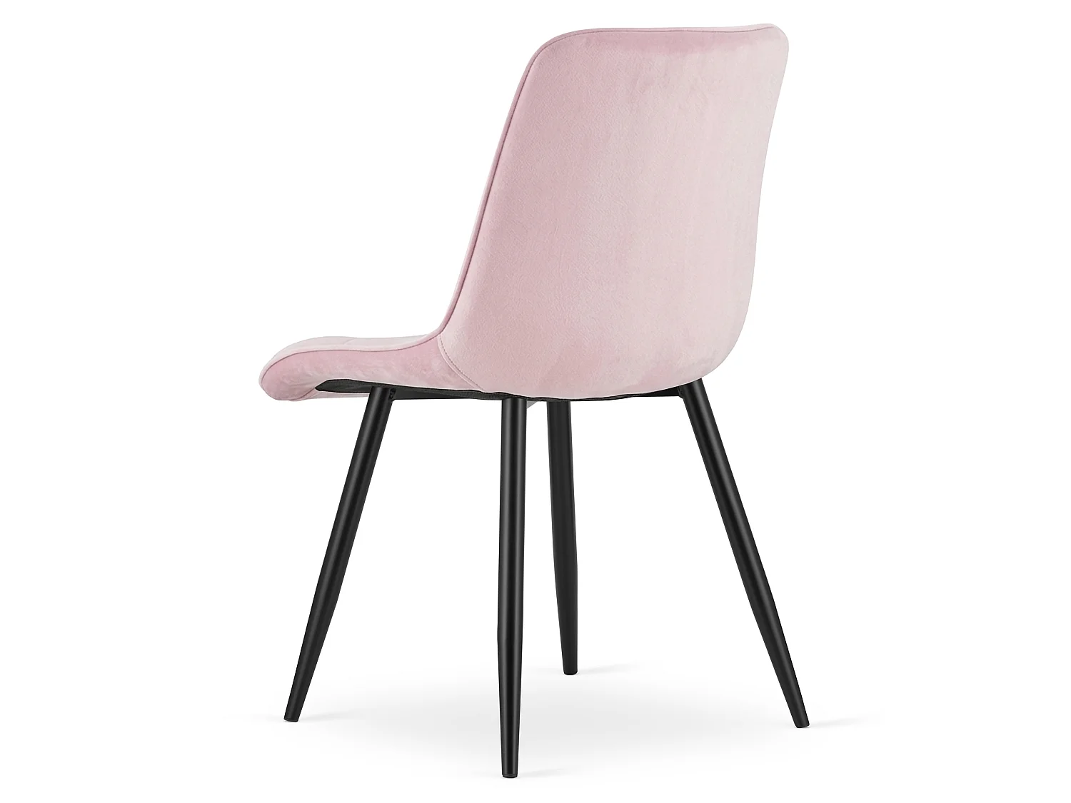 Eetkamerstoel SPLIT fluweel lichtroze zwarte poten 88x49x60 cm