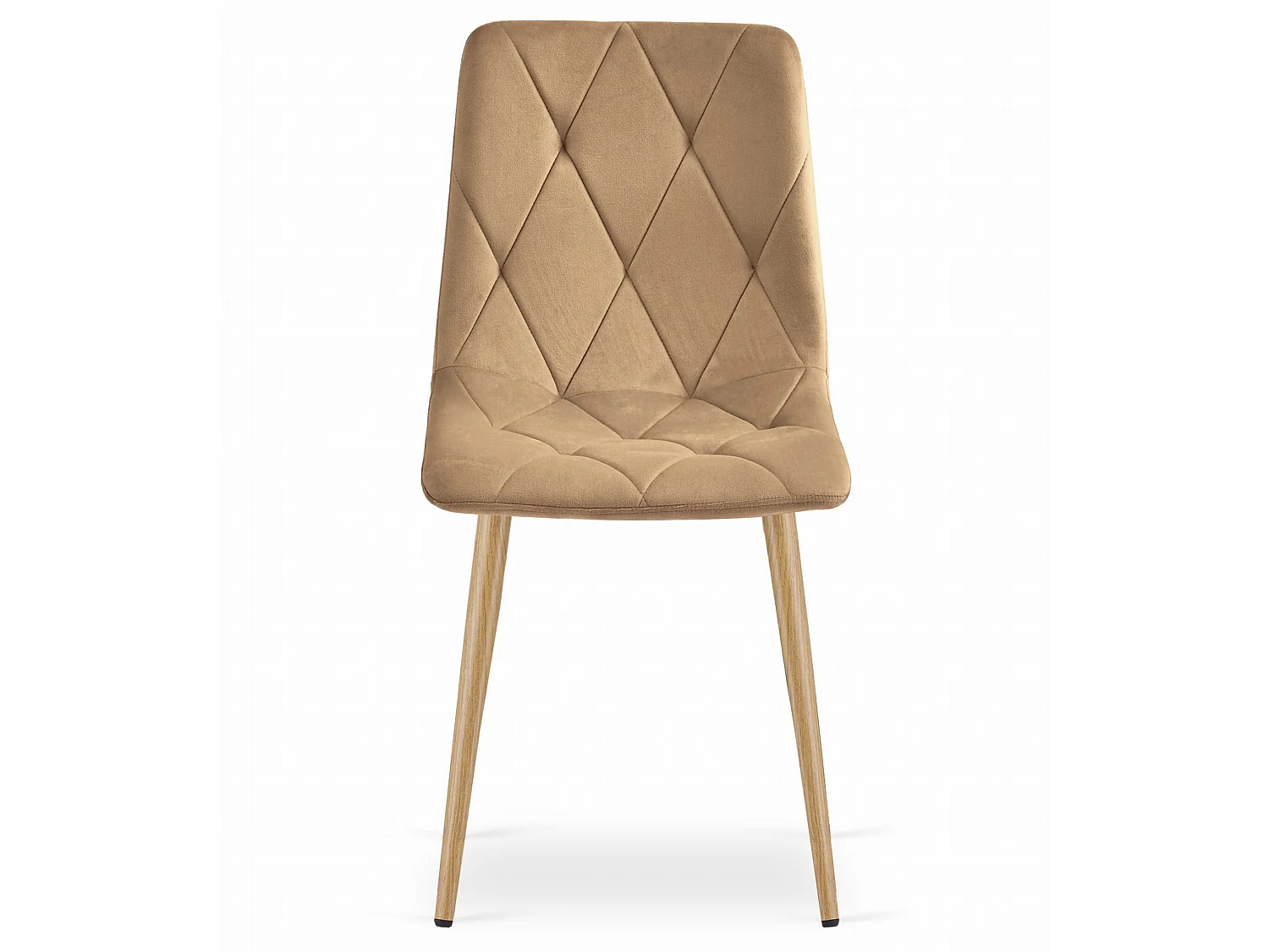 Eetkamerstoel LIBRA bruin fluweel houten poten 86,5 cm