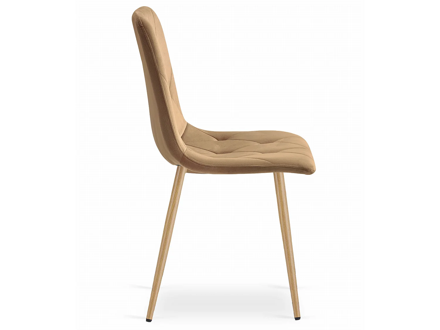 Eetkamerstoel LIBRA bruin fluweel houten poten 86,5 cm