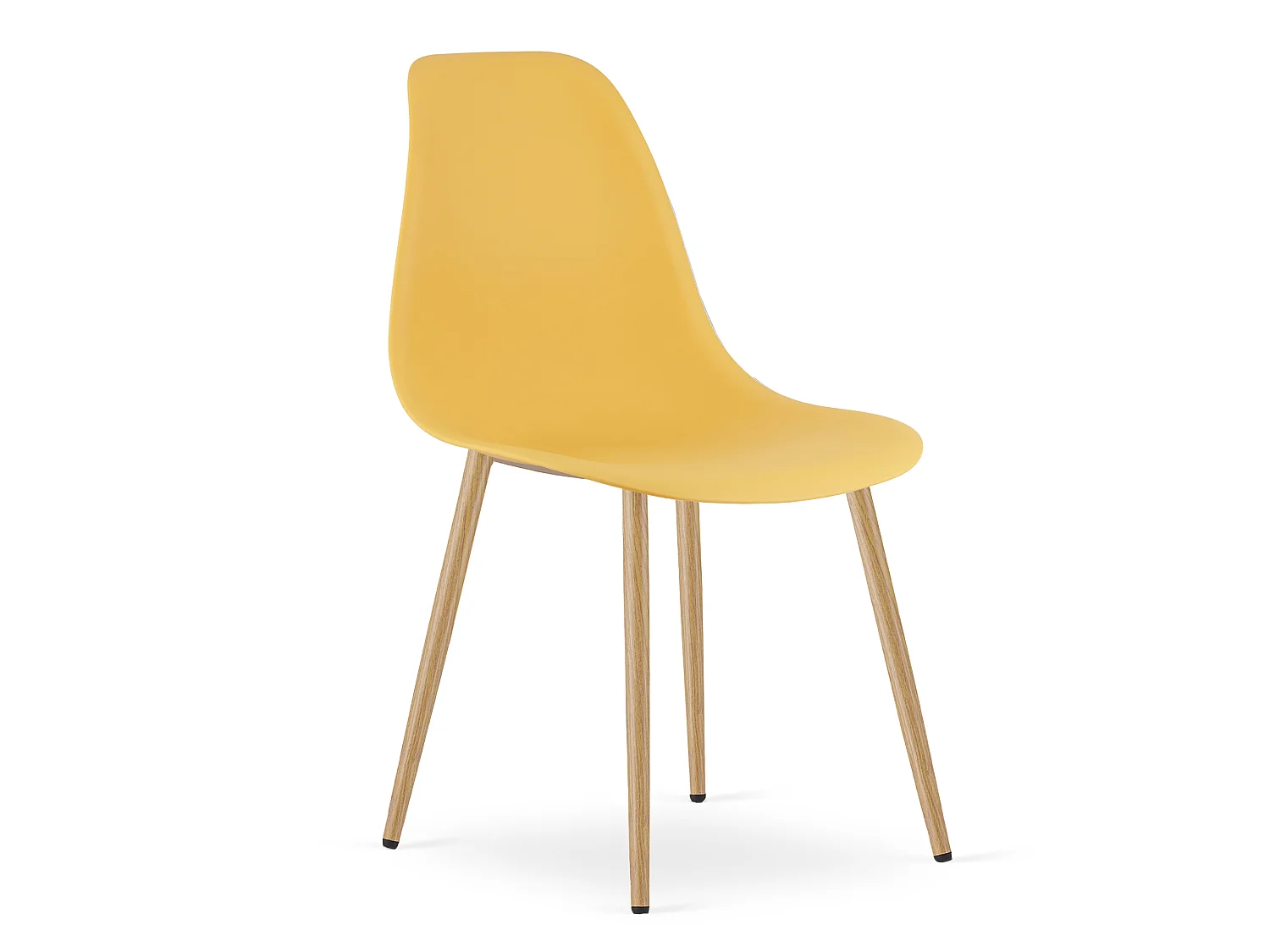 Chaise de salle à manger et cuisine WAT style scandinave polypropylène moutarde 4 pcs
