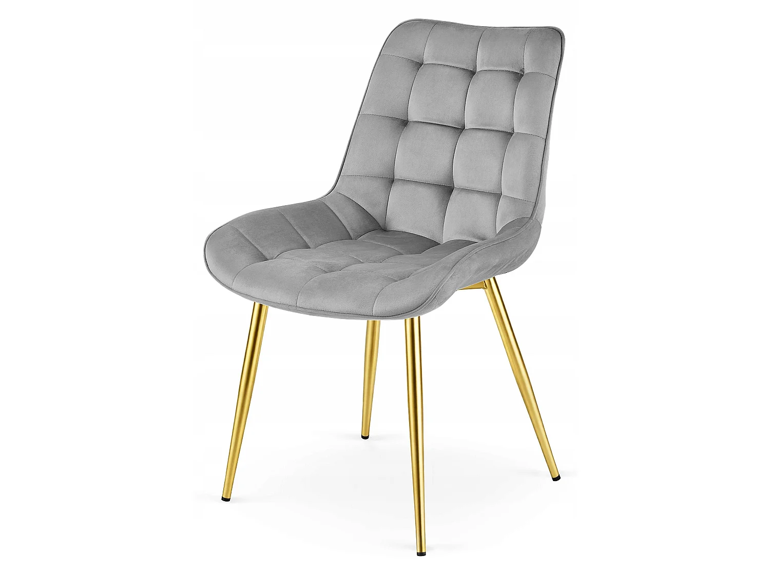 Esszimmerstuhl BERA Samt goldene Beine grau 54x60x88 cm