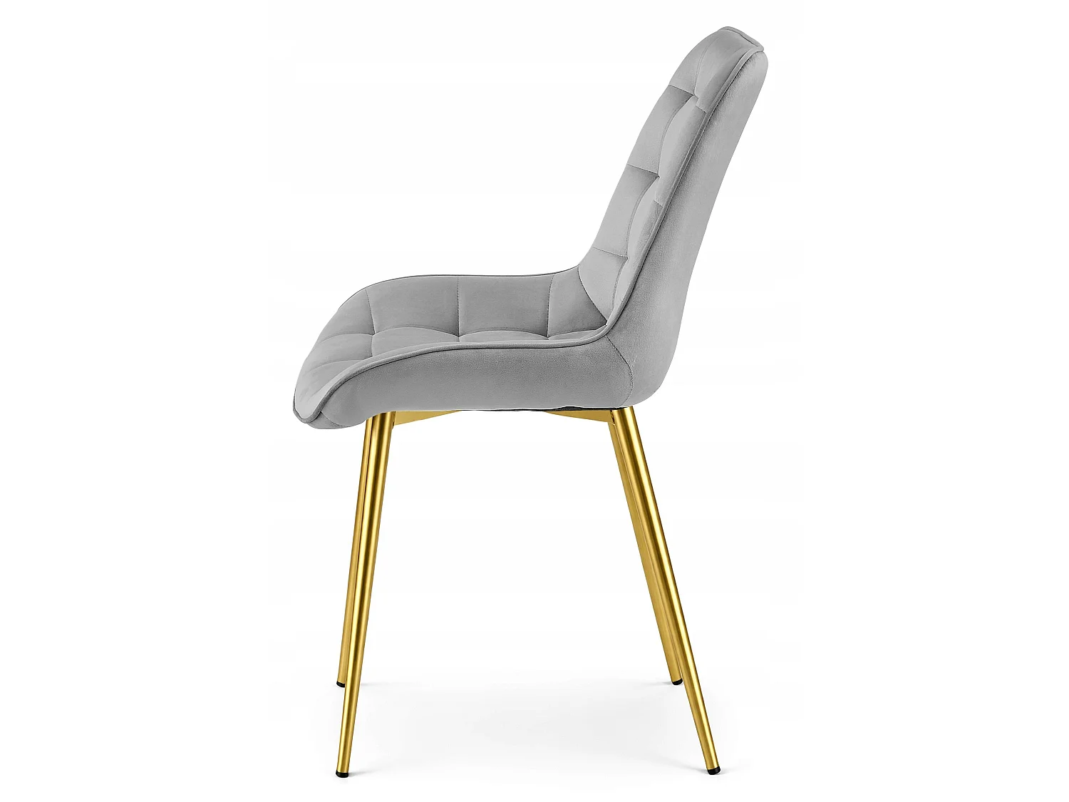 Esszimmerstuhl BERA Samt goldene Beine grau 54x60x88 cm