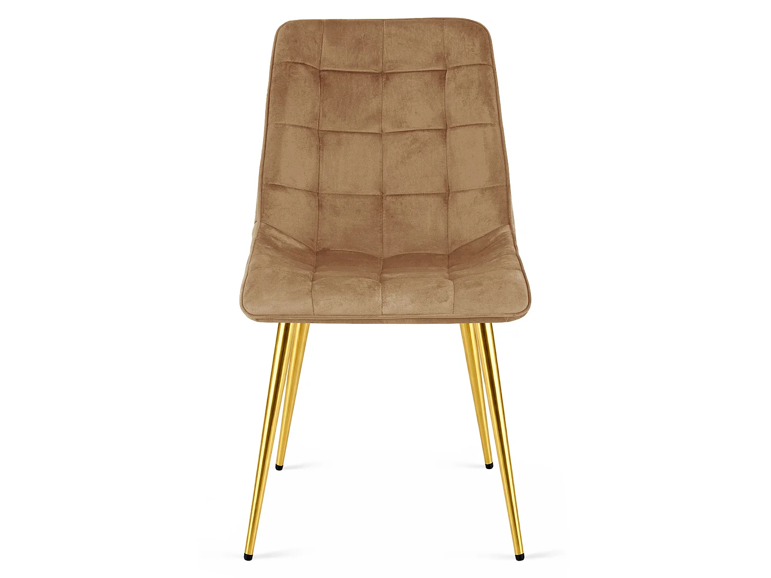 Eetkamerstoel SPLIT fluweel bruin gouden poten 88x49x60 cm