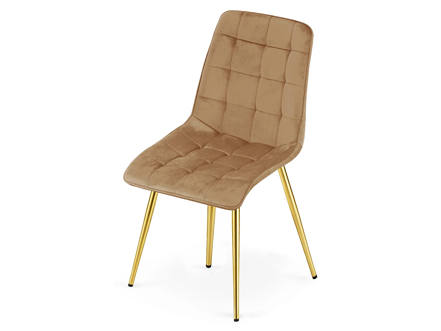 Esszimmerstuhl SPLIT, Samt, braun, goldene Beine, 49x60x88 cm