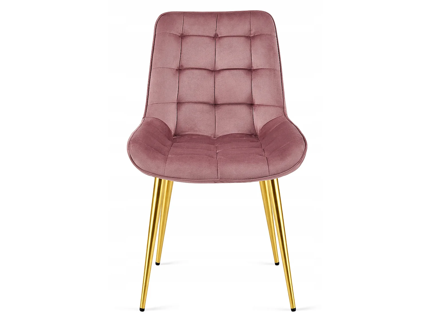 Chaise de salle à manger et cuisine BERA en velours rose foncé, pieds dorés 88x54x60 cm