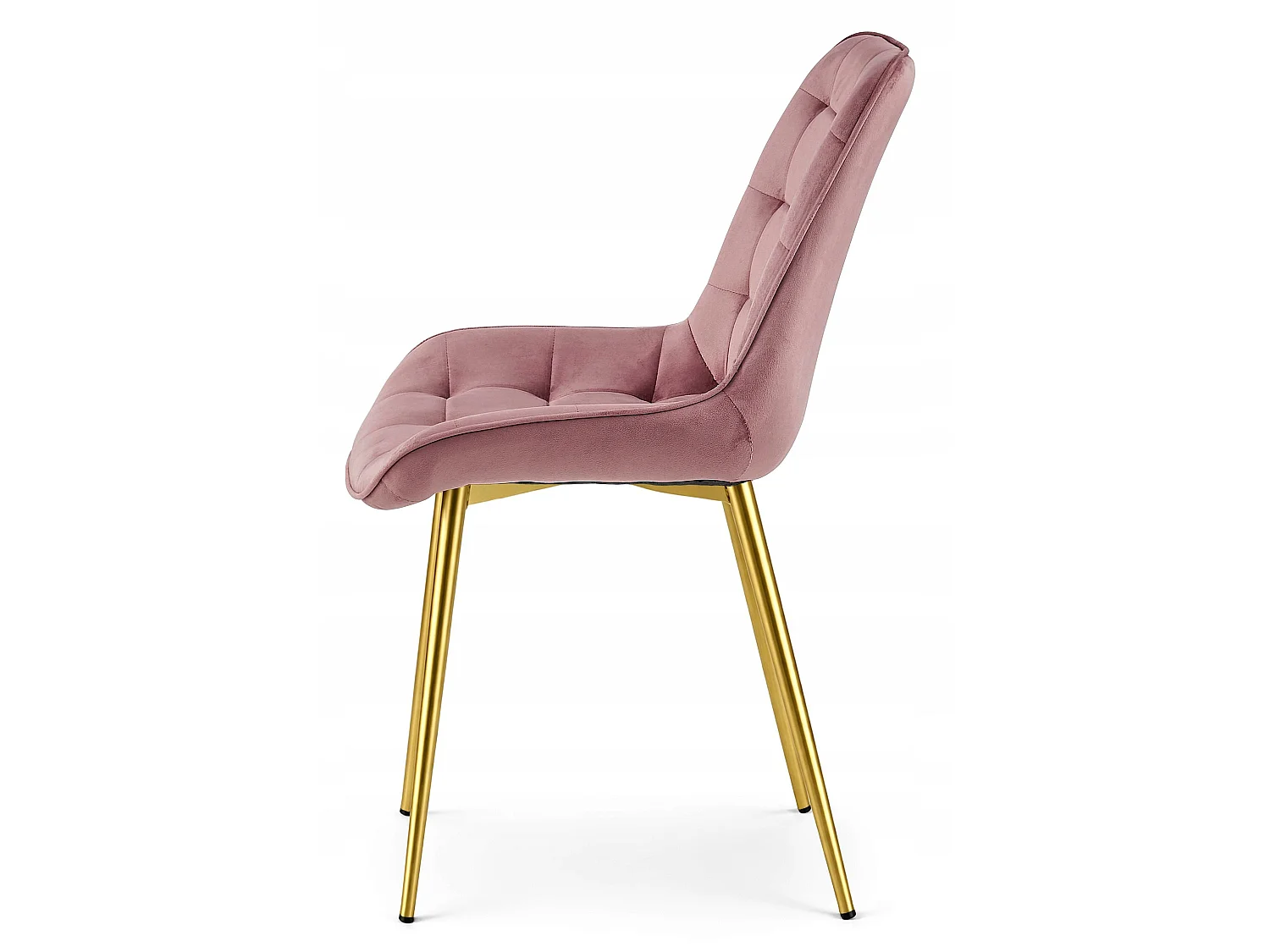 Chaise de salle à manger et cuisine BERA en velours rose foncé, pieds dorés 88x54x60 cm