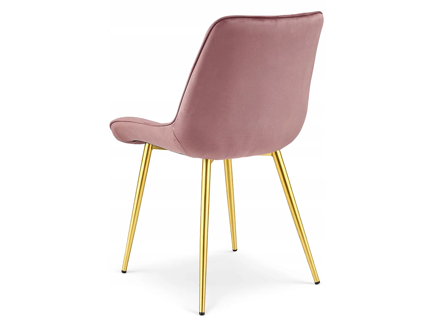 Chaise de salle à manger et cuisine BERA en velours rose foncé, pieds dorés 88x54x60 cm