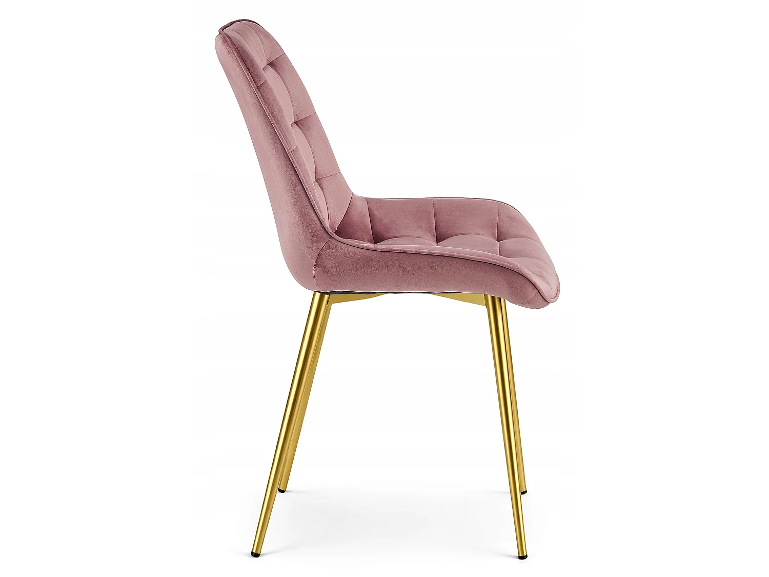 Chaise de salle à manger et cuisine BERA en velours rose foncé, pieds dorés 88x54x60 cm