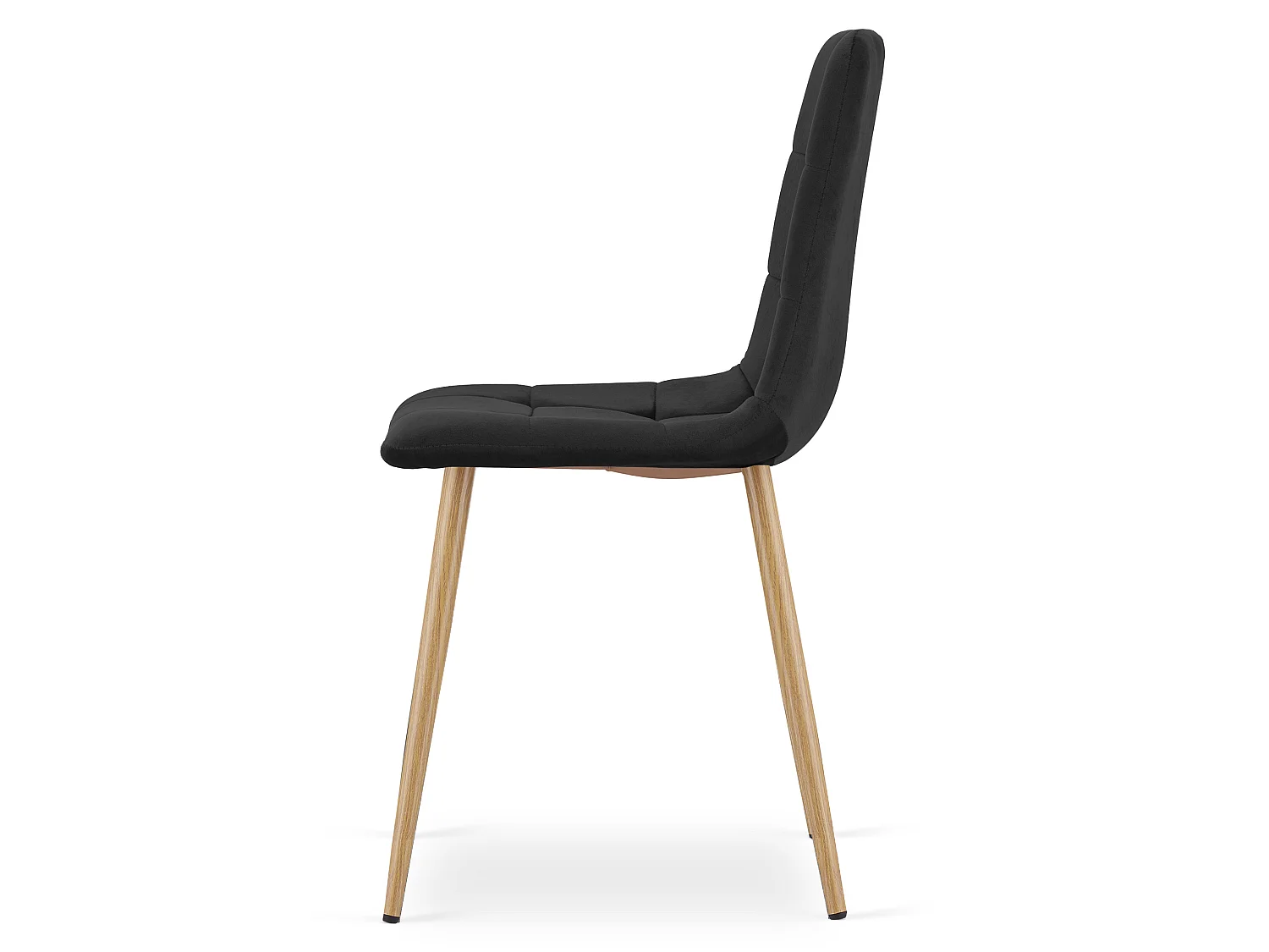Eetkamerstoel KARA fluweel zwart houtlook poten 44,5x50,5x87 cm