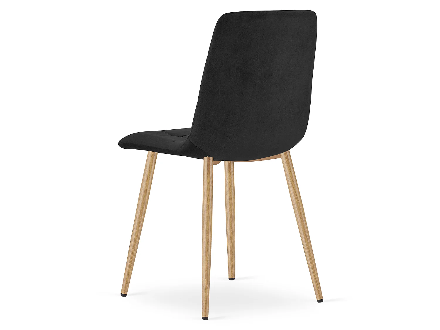 Eetkamerstoel KARA fluweel zwart houtlook poten 44,5x50,5x87 cm