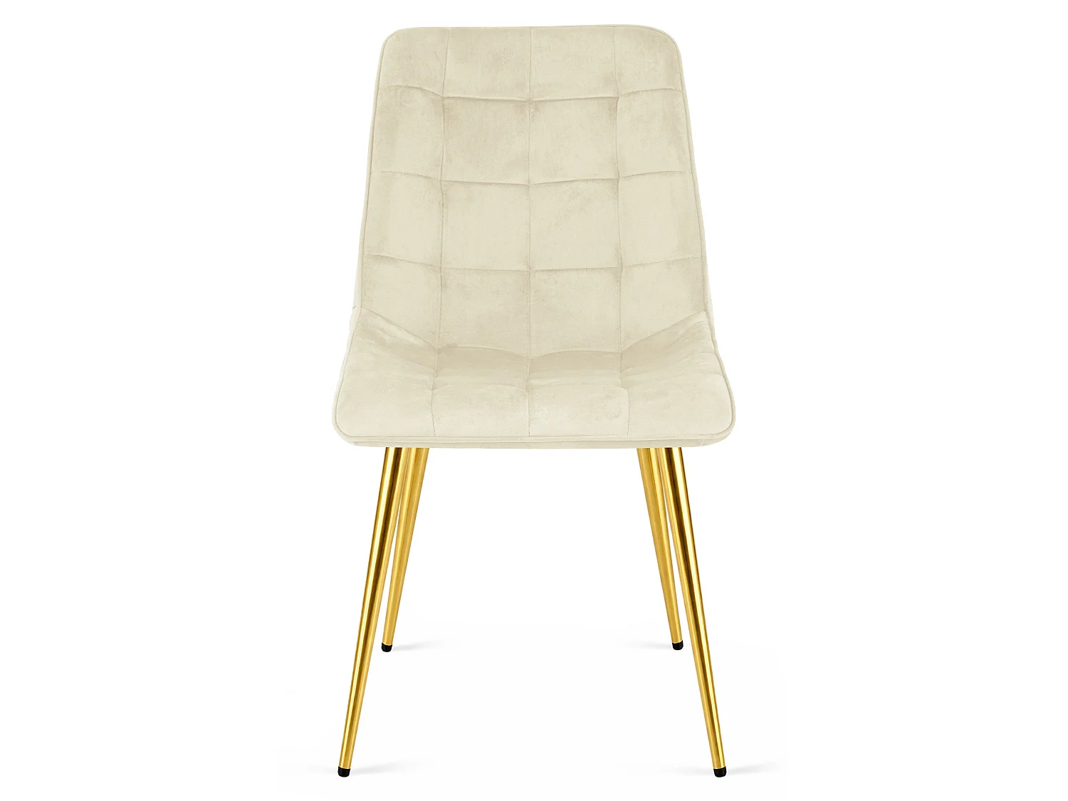 Eetkamerstoel SPLIT, fluweel, lichtbeige, gouden poten, 2x 49x60x88 cm