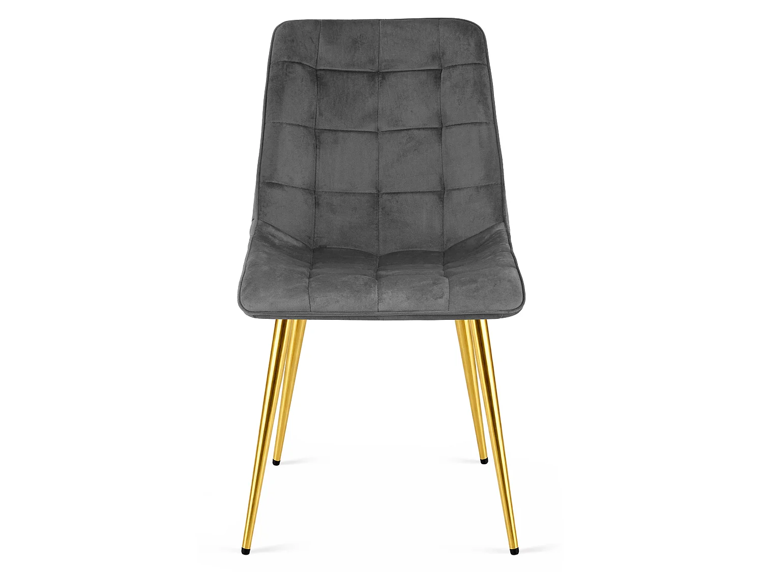Chaise de salle à manger et cuisine en velours gris foncé pieds dorés SPLIT x 2 88x49x60 cm