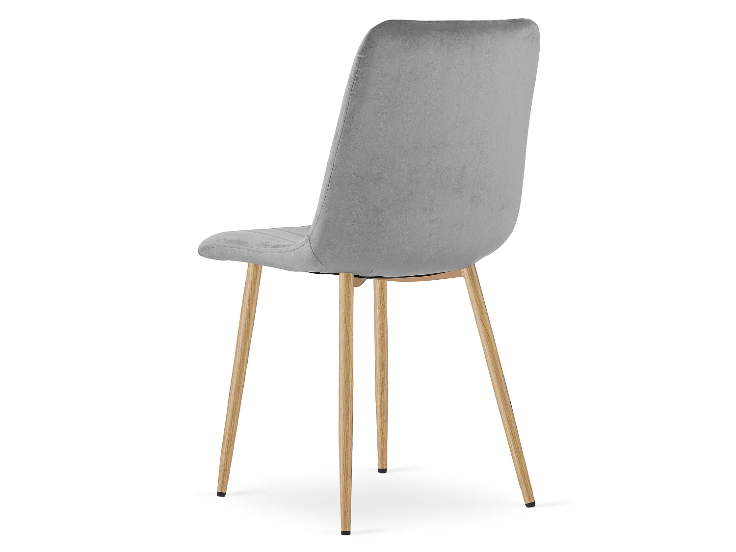 Eetkamerstoel LAVA lichtgrijs fluweel houtlook poten 86x44,5x55 cm