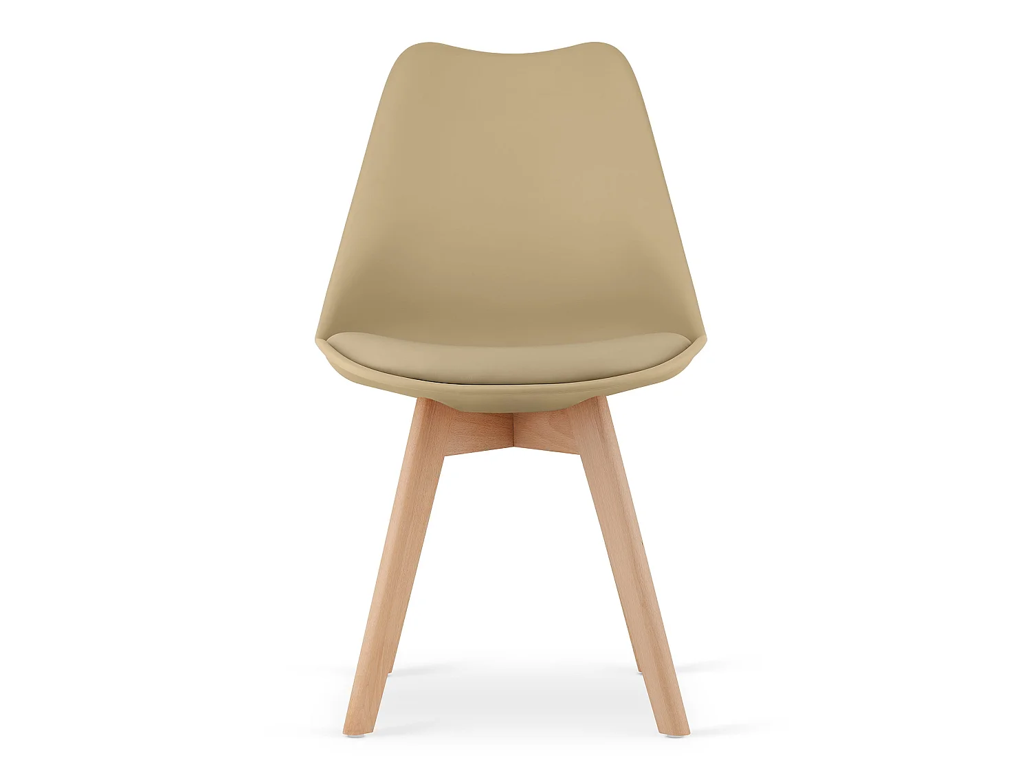 Eetkamerstoel MARK donkerbeige beukenhouten poten 82x49x52 cm