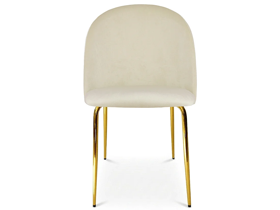 Esszimmerstuhl INCA Samtbezug hellbeige goldene Metallbeine 49x55x78 cm