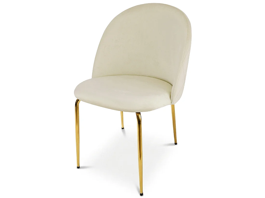 Esszimmerstuhl INCA Samtbezug hellbeige goldene Metallbeine 49x55x78 cm