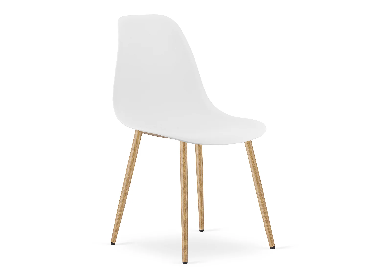 Chaise de salle à manger et cuisine WAT en polypropylène blanc, 4 pcs
