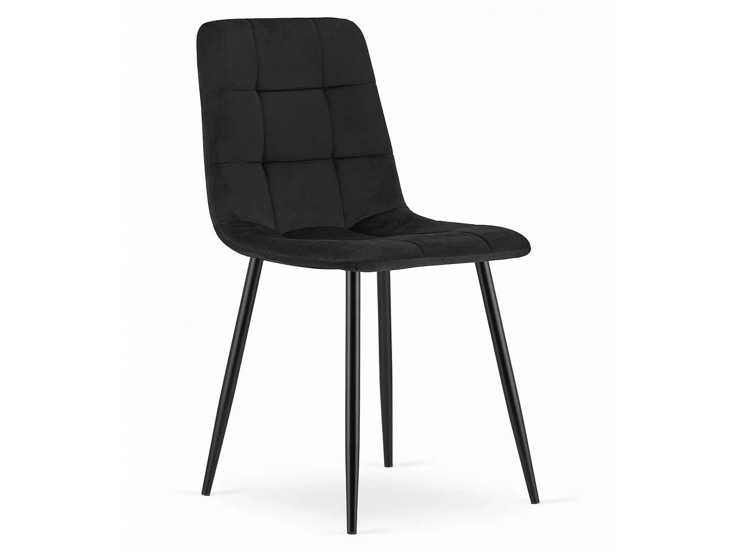 Lot de 4 chaises de salle à manger KARA en velours noir 87x44,5x50,5 cm