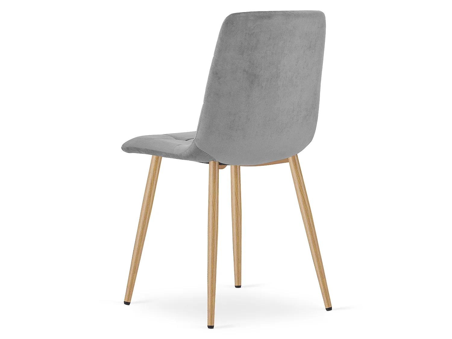 Eetkamerstoel KARA fluweel grijs licht met eiken poten 87x45x50,5 cm