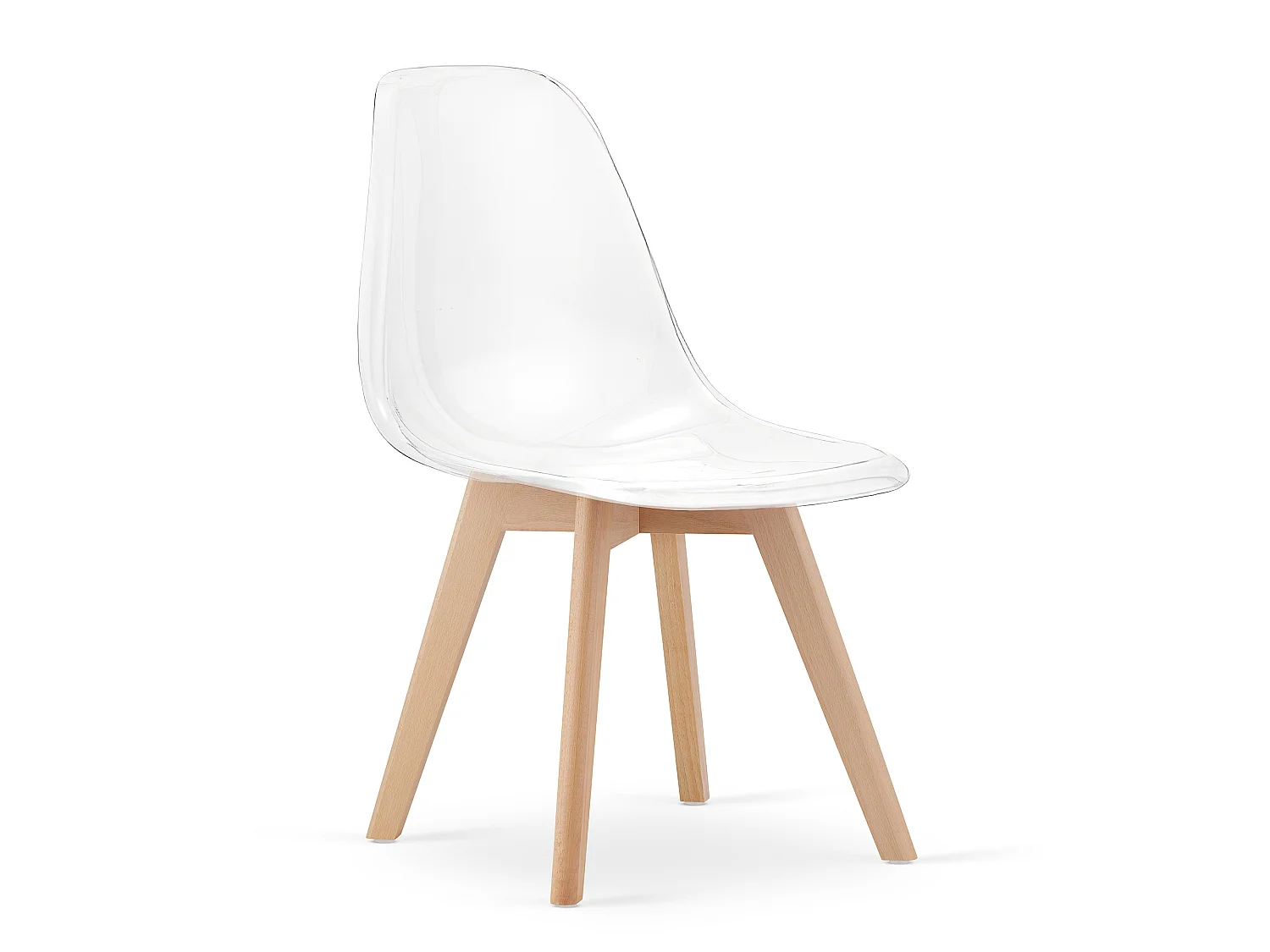 Chaise de salle à manger KITO transparente pieds naturels x 2 80x46x54,5 cm