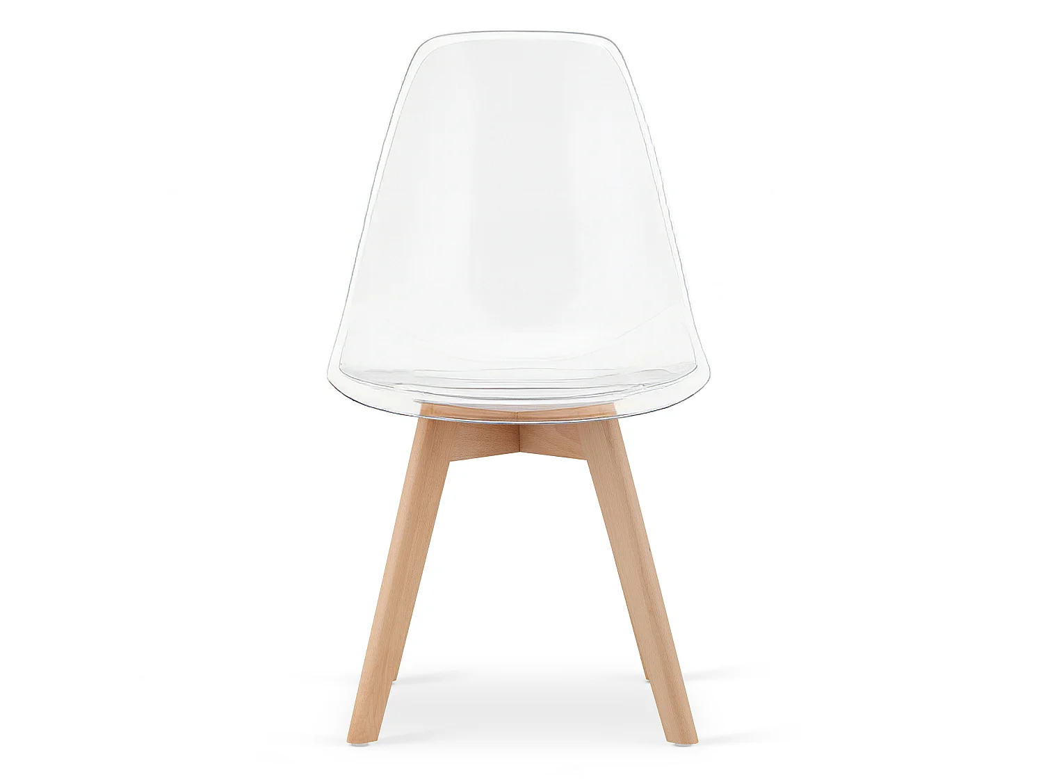 Chaise de salle à manger KITO transparente pieds naturels x 2 80x46x54,5 cm
