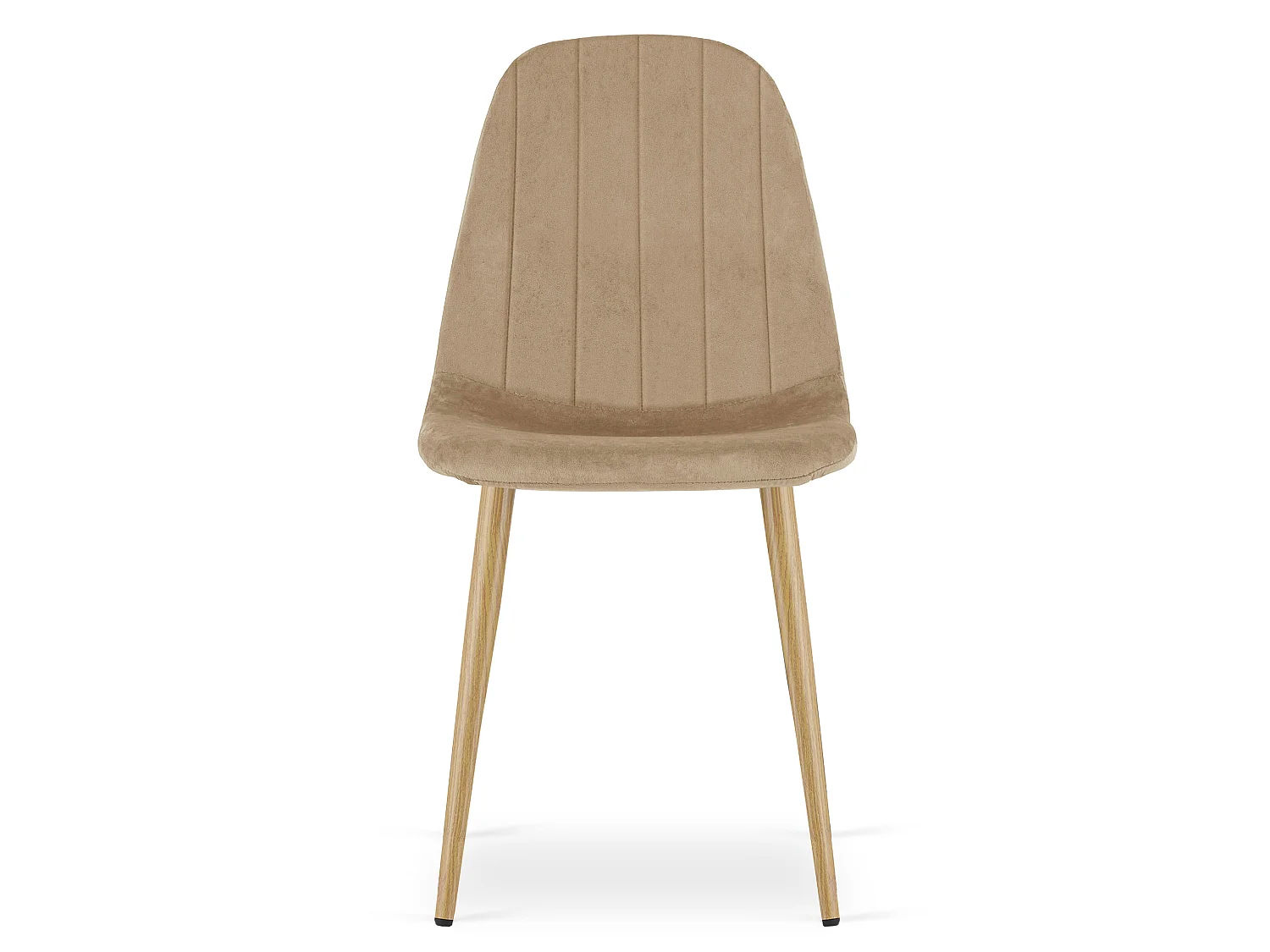 Eetkamerstoel PADVA fluweel bruin zwarte poten 87x44,5x53 cm