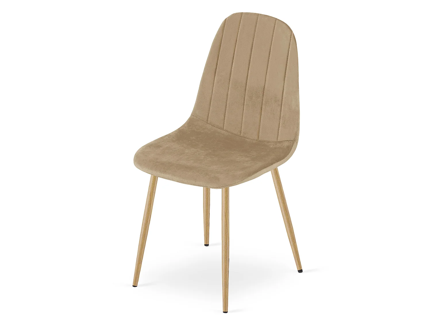 Eetkamerstoel PADVA fluweel bruin zwarte poten 87x44,5x53 cm