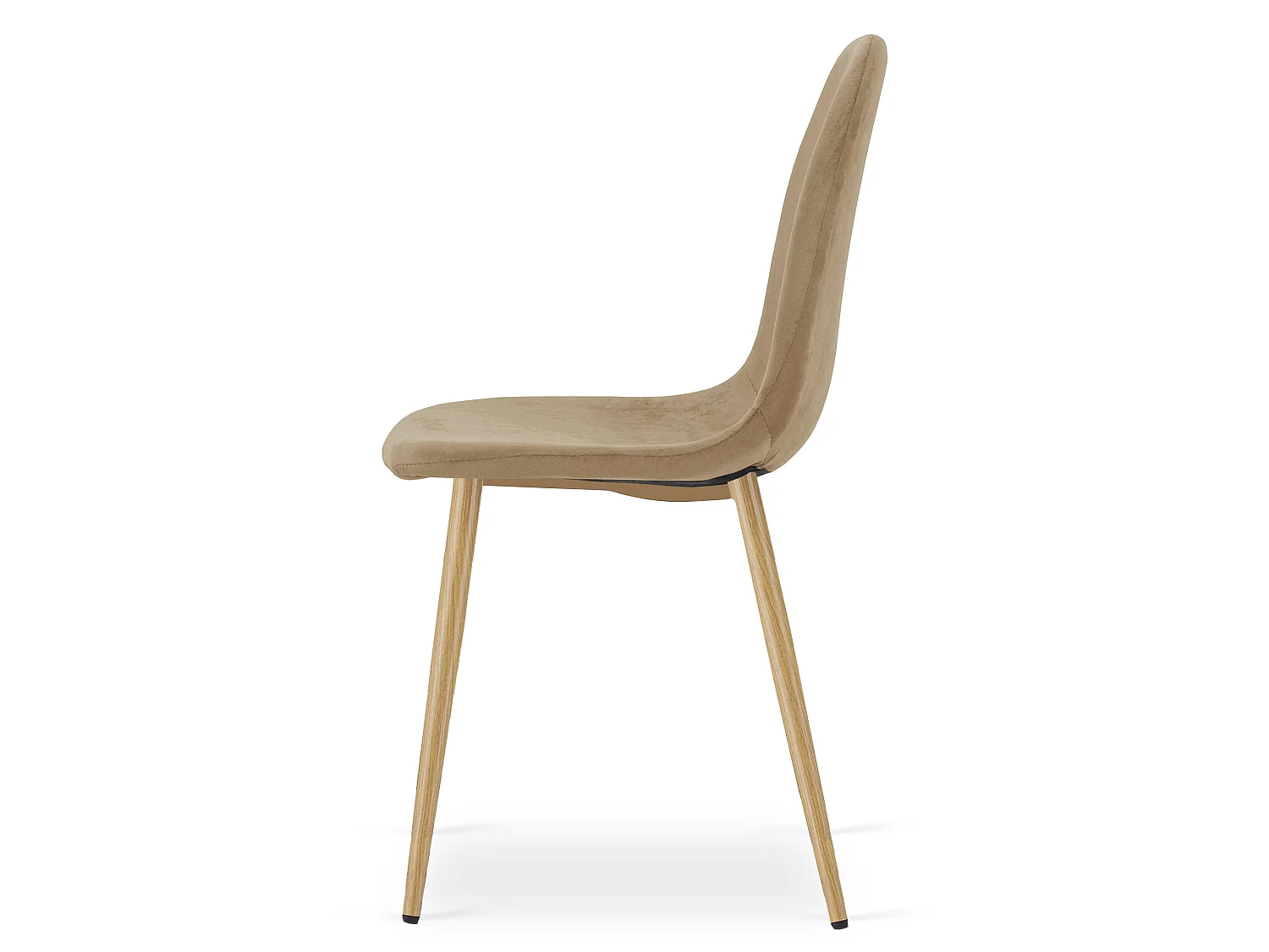 Eetkamerstoel PADVA fluweel bruin zwarte poten 87x44,5x53 cm
