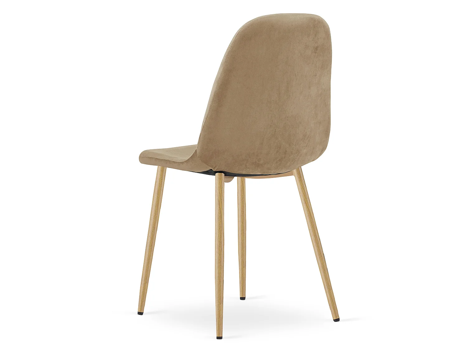 Eetkamerstoel PADVA fluweel bruin zwarte poten 87x44,5x53 cm