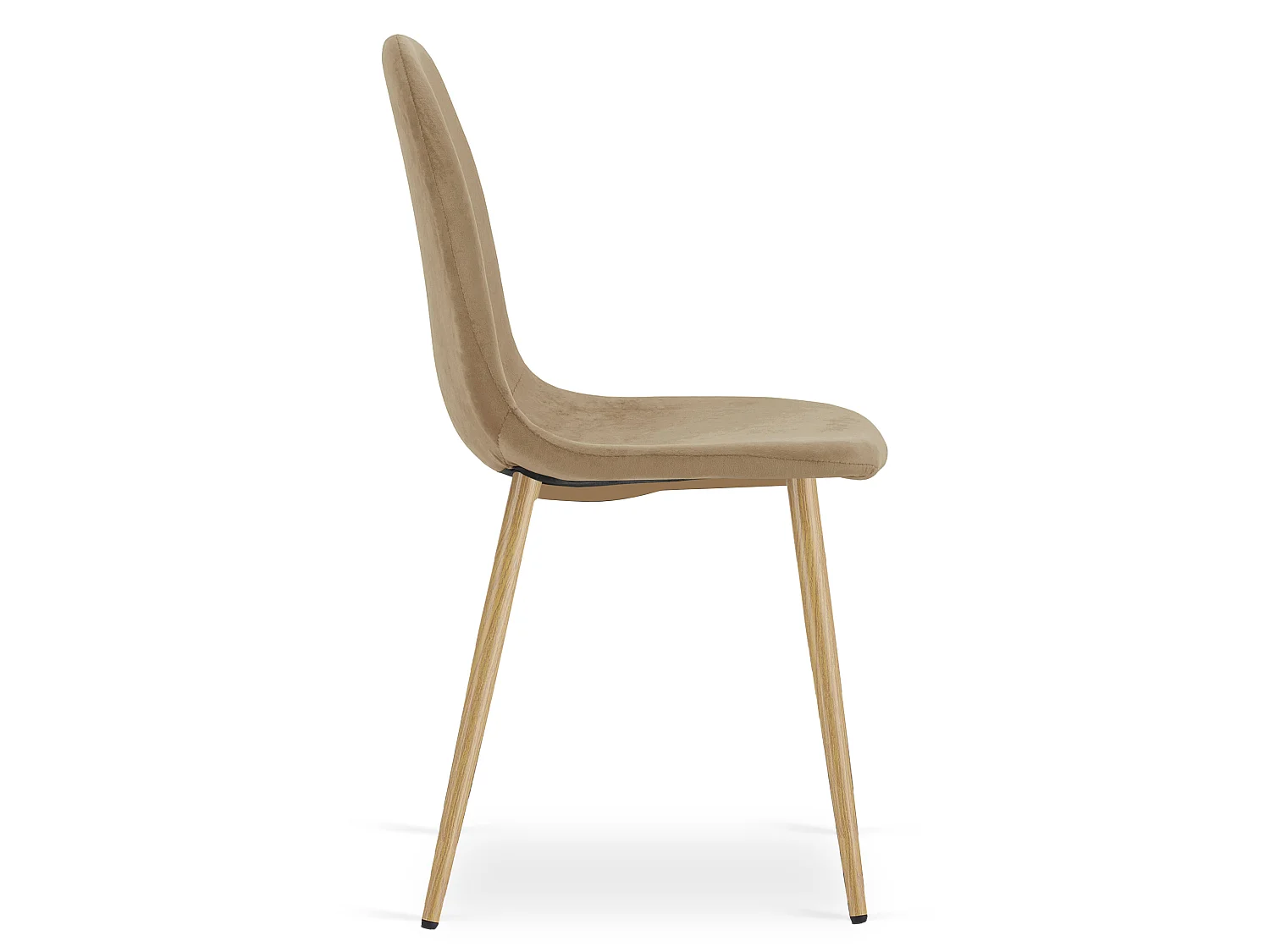 Eetkamerstoel PADVA fluweel bruin zwarte poten 87x44,5x53 cm