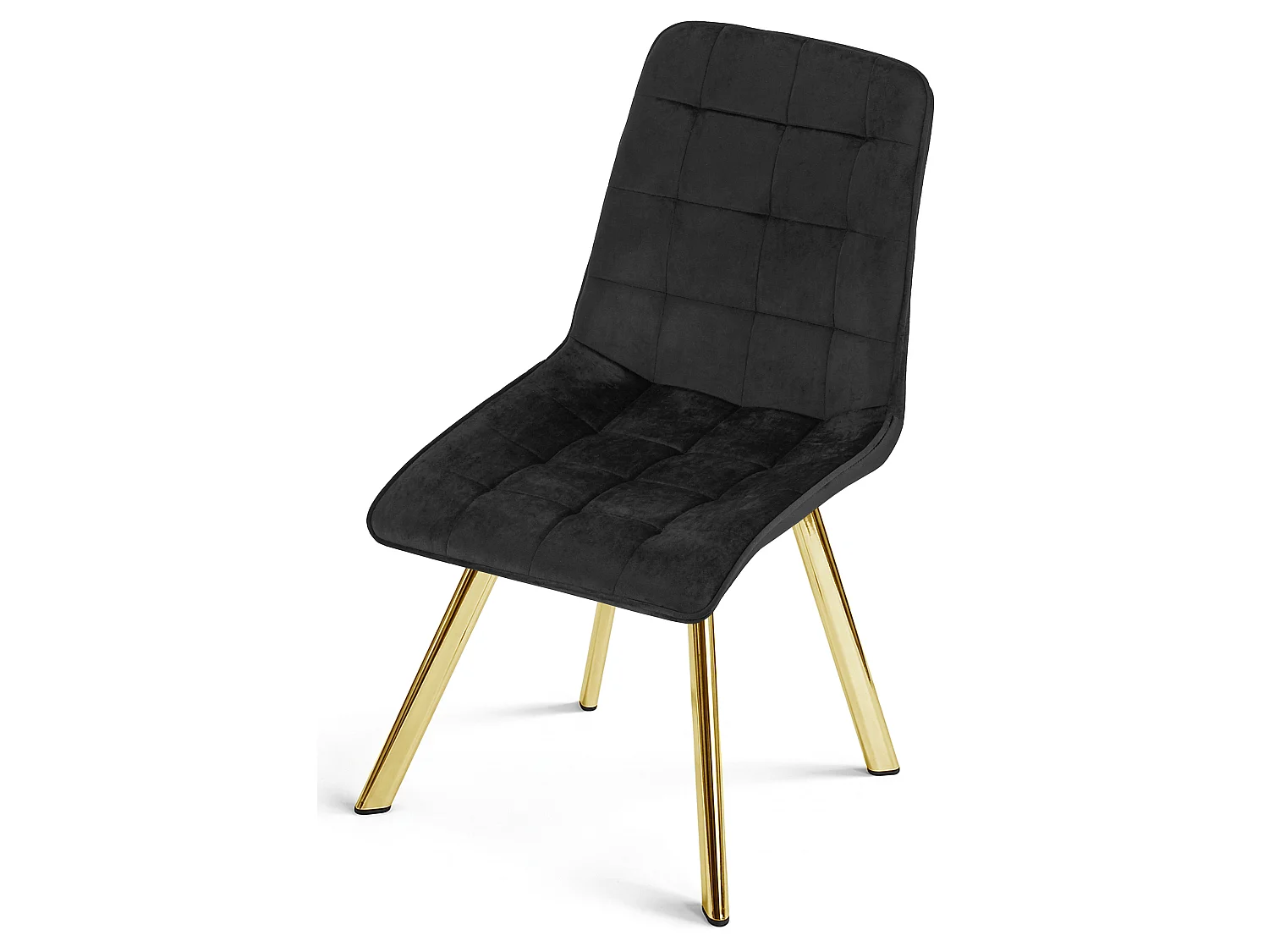 Esszimmerstuhl Samt Metall Schwarz Gold 87x49x60 cm