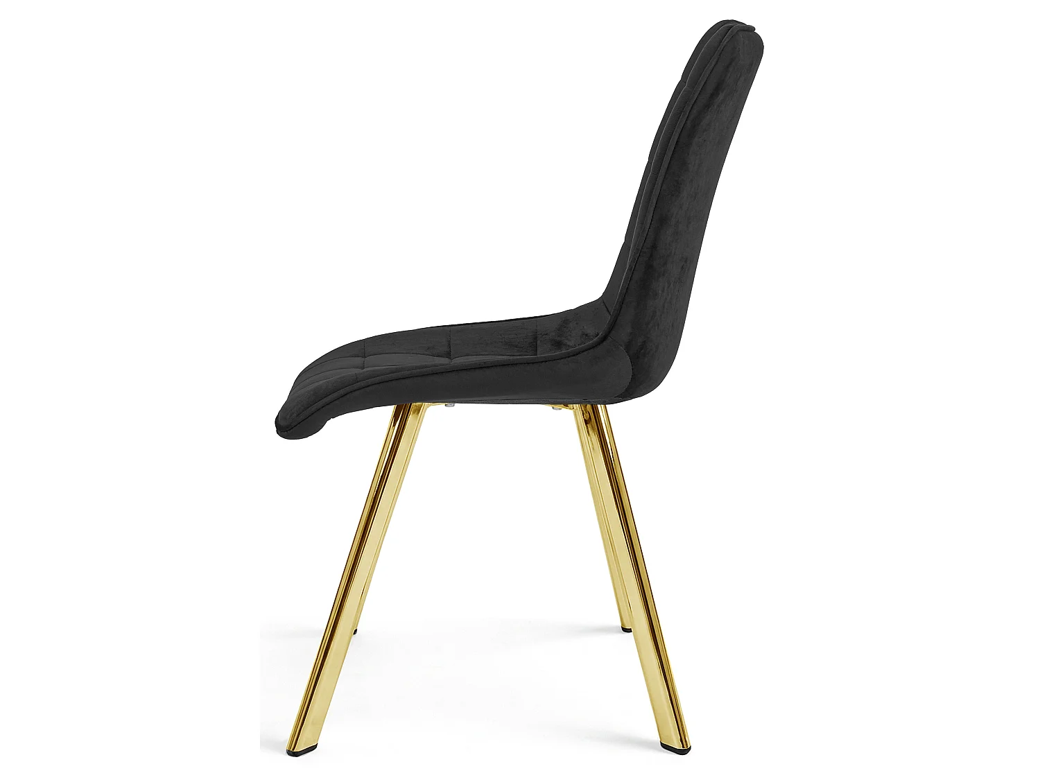 Esszimmerstuhl Samt Metall Schwarz Gold 87x49x60 cm