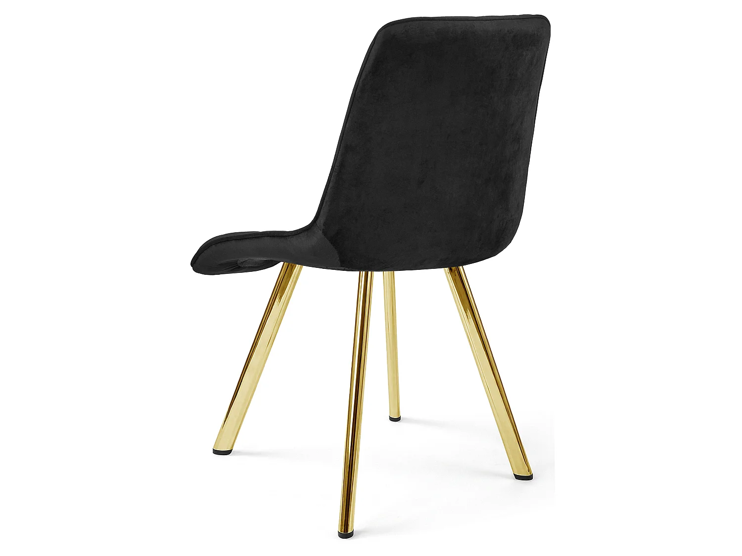 Esszimmerstuhl Samt Metall Schwarz Gold 87x49x60 cm