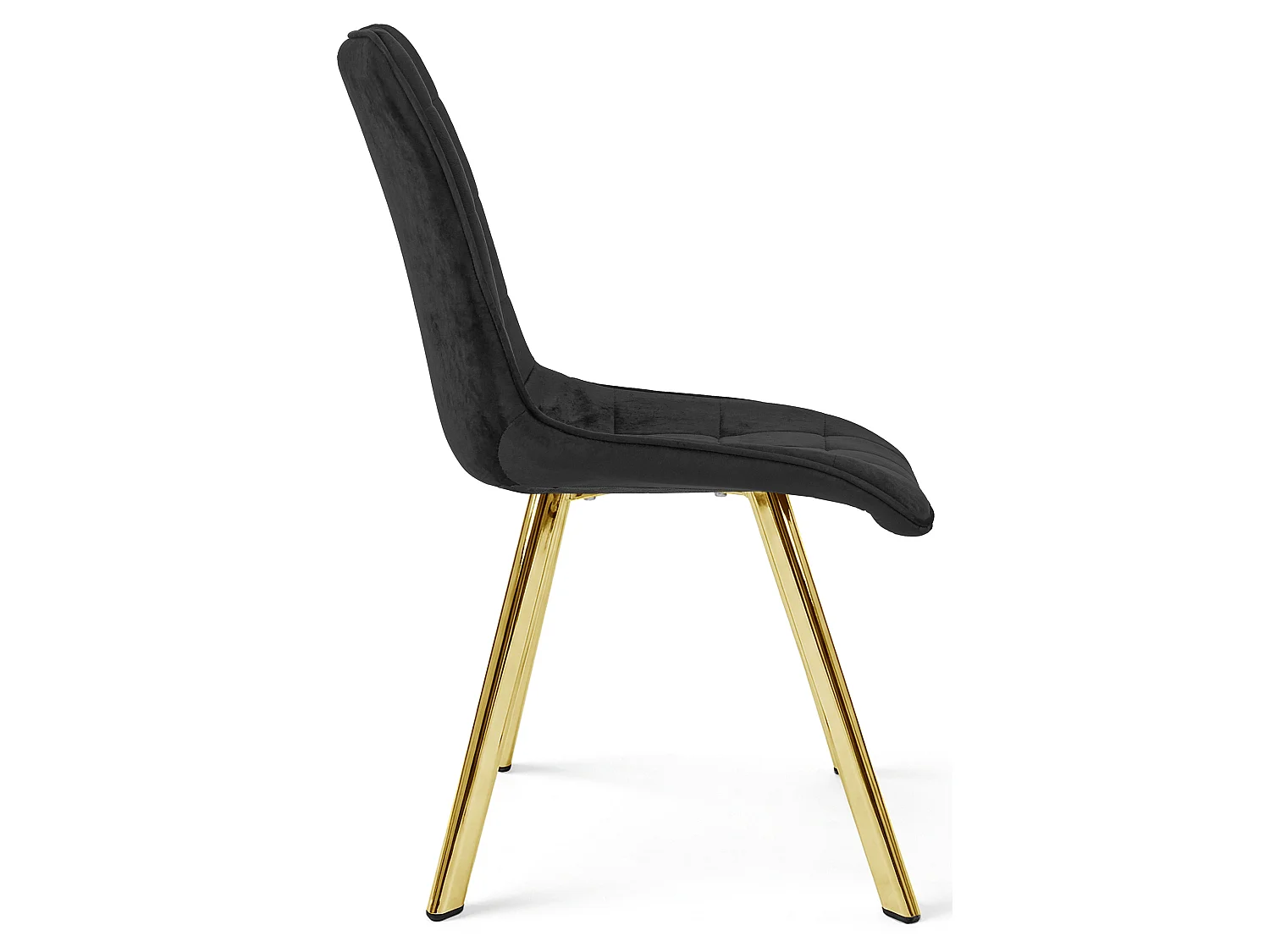 Esszimmerstuhl Samt Metall Schwarz Gold 87x49x60 cm