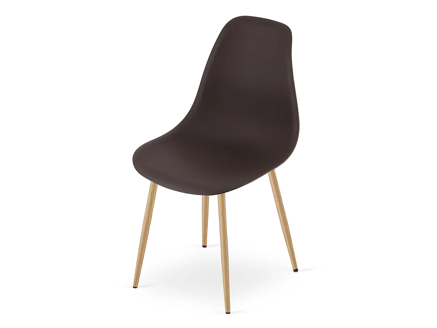 Esszimmerstuhl WAT ergonomisch Polypropylen kaffeebraun natürliche Beine 3 Stk.